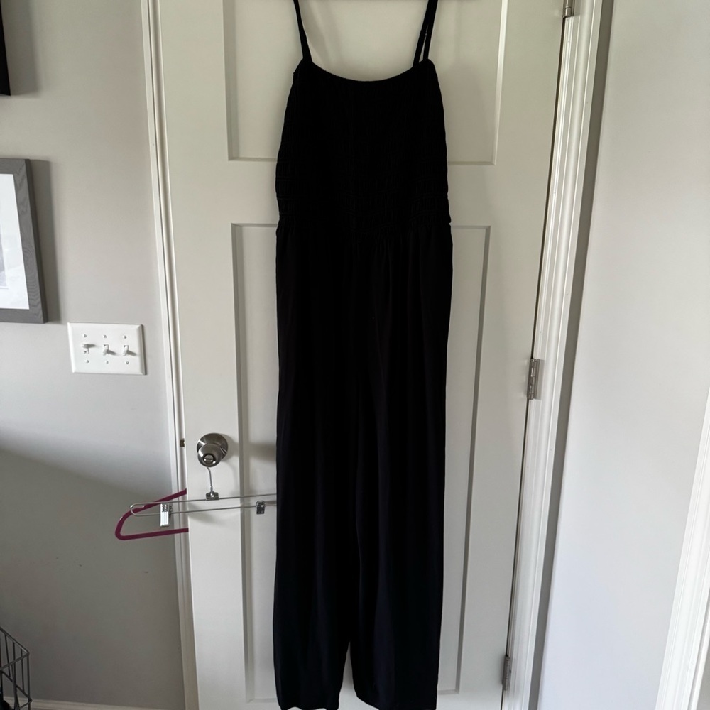 GAP smocked top flowy romper in black size Large Tall - Picture 2 of 10